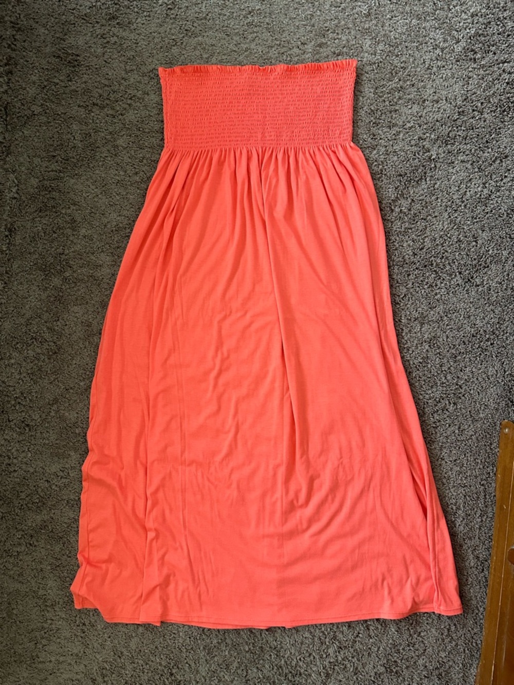 Strapless Coral Maxi Dress - Women's Summer Maxi